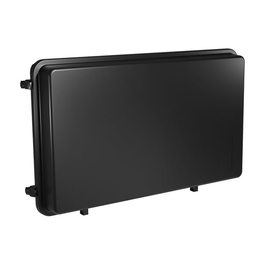 Storm Shell Outdoor Weatherproof TV Enclosure  with ariticulating arm and mounting hardware. Fits up to 44" TV 