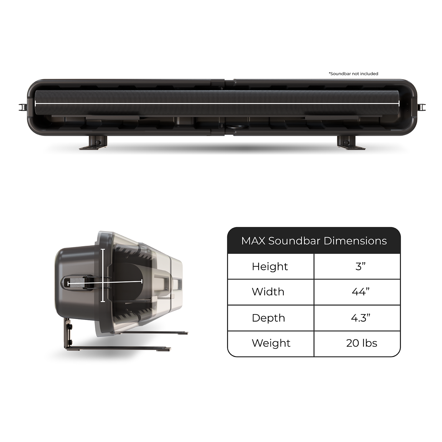 Sound Bar enclosure for an outdoor sound bar