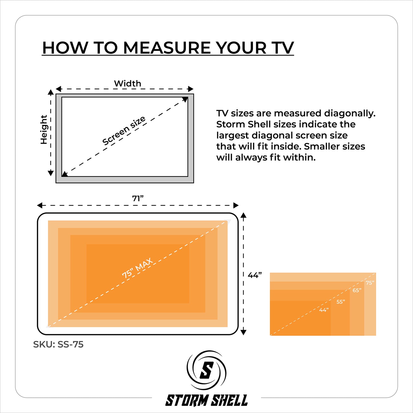 SS-75 Storm Shell Outdoor TV Enclosure up to 75" TV