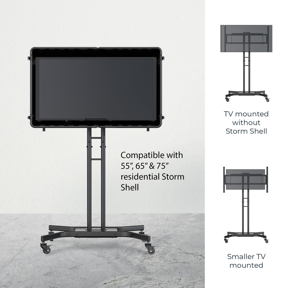 Shell Tv Stand Storm Shell Indoor-Outdoor Rolling TV Cart – Storm Shell TV