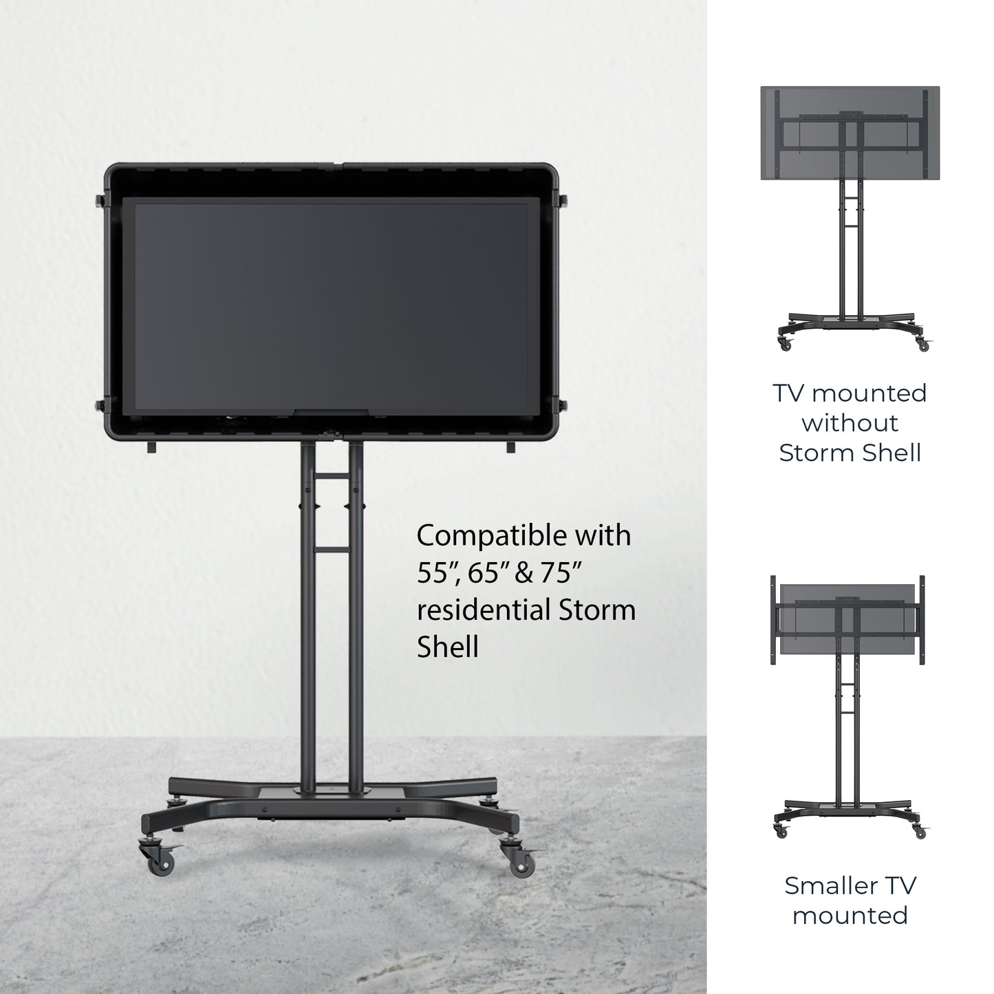 Storm Shell Indoor-Outdoor Rolling TV Cart