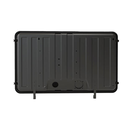 Storm Shell Outdoor Weatherproof TV Enclosure  with ariticulating arm and mounting hardware. Fits up to 44" TV back of the case